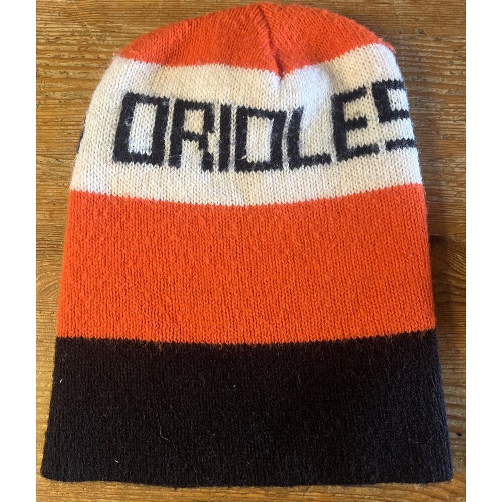 Vintage Baltimore Orioles Beanie Hat SGA Winter Cap 70s 80s MLB Baseball